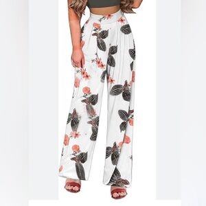 Silky elastic waist flowy palazzo pants. Cool, beachy, elegant, comfortable med